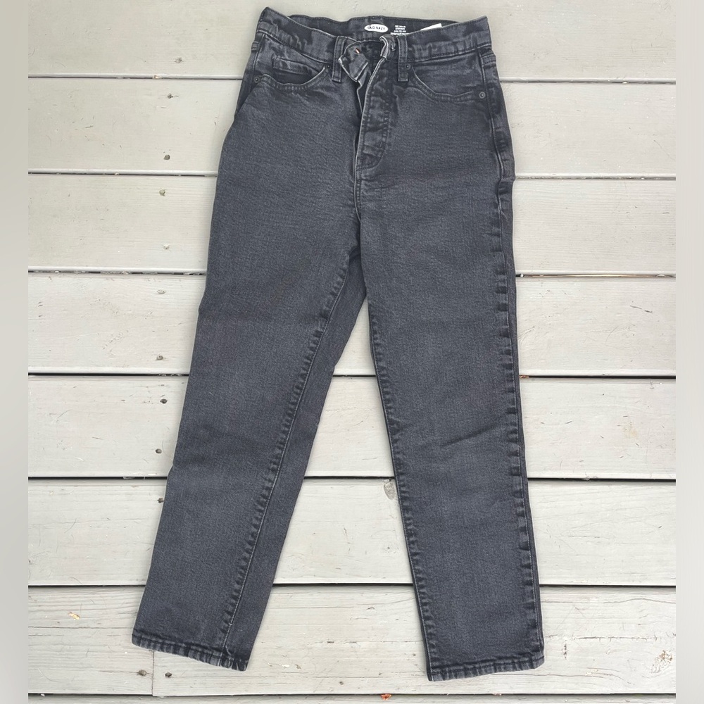 OLD NAVY Black Sky-Hi Straight Leg Jeans Size 4